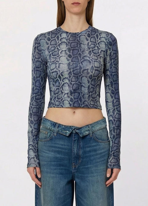 LIU JO BLUE DENIM-UF6515J1624 L9681-T-SHIRT MODA M/L