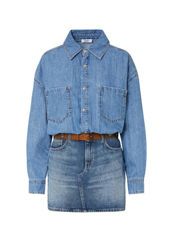 LIU JO BLUE DENIM-UF6185D0370 79104-ABITO MIX BELT