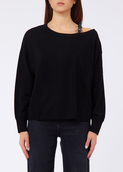 LIU JO WHITE-WF6392MA52S 22222-MAGLIA CHIUSA M/L CON FIBBIA