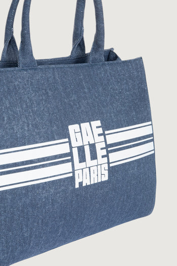 GAELLE-GAACW03111 BL01-MAXI SHOPPER BANDA LOGO DENIM