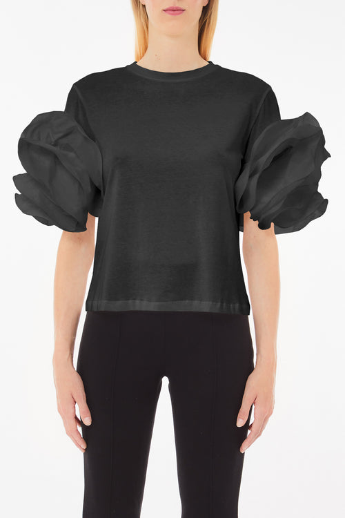 T-shirt con volant