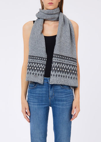 LIUJO ACCESSORI-2F6006MA32S 09012-SCIARPA JACQUARD CON BORCHIE