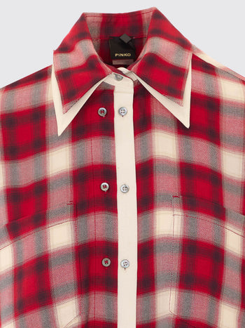 PINKO-107383A3HJ RZ5-CLIVIA CAMICIA TINTO FILO CHEC
