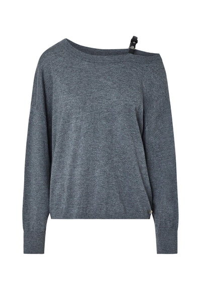 LIU JO WHITE-WF6392MA52S 02050-MAGLIA CHIUSA M/L CON FIBBIA