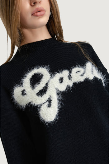 Pullover cropped con logo lurex - 3