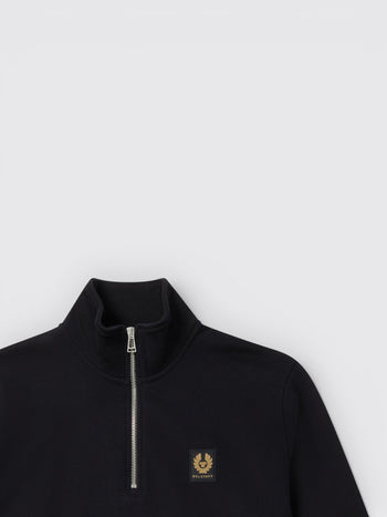 BELSTAFF-106570 BLACK -QUARTER ZIP FLEECE