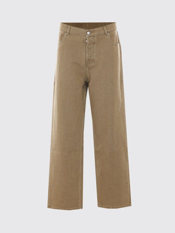 DRòLE DE-LBP199CO307 KK-Washed Khaki Straight Jeans