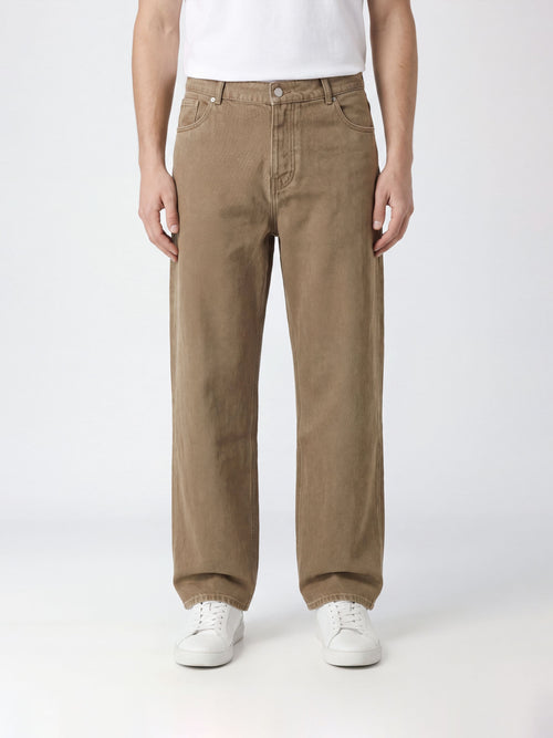 DRòLE DE-LBP199CO307 KK-Washed Khaki Straight Jeans