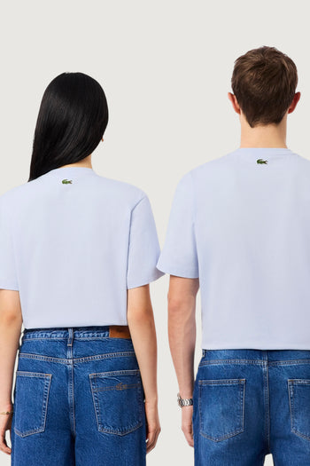 LACOSTE-TH0753 J2G -T-shirt in jersey con marchio goffrato