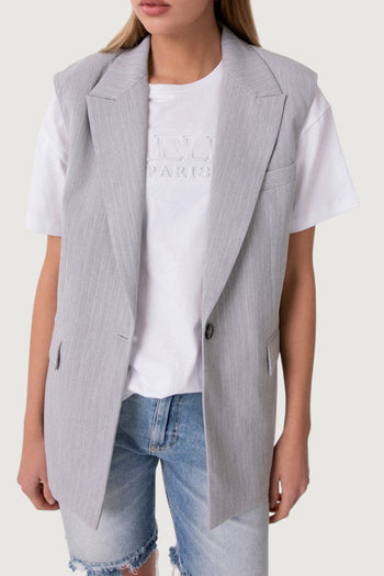 GAELLE-GAABW09810 GR00-GILET OVER GESSATO