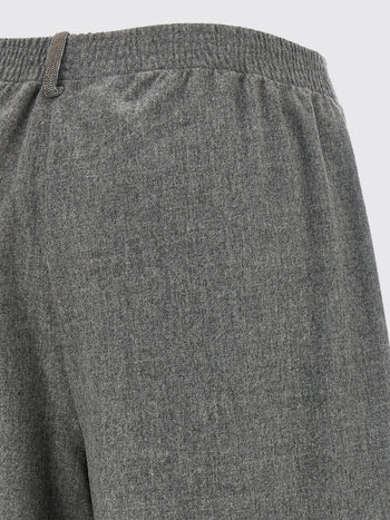 FABIANA FILIPPI-PAD226F291M378 8131-PANTALONE AMPIO, ELASTICO VITA IN FLANELLA