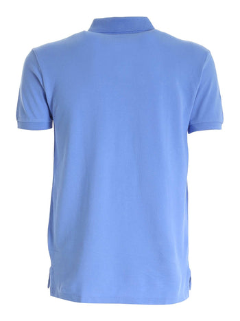 Quattro Stagioni blue slim-fit cotton piqué polo shirt with short sleeves and a textured finish.