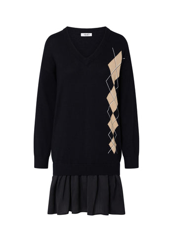 LIU JO WHITE-WF6232MA16R L9207-MAGLIA CHIUSA M/L INTARSIO