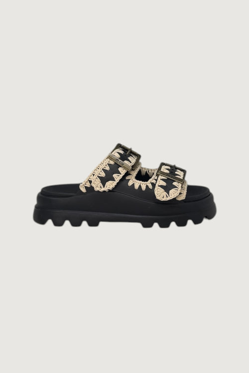 MOU-MU.SW661001N BKW-EVA ONE PIECE SLIDE TWO BUCKLE 