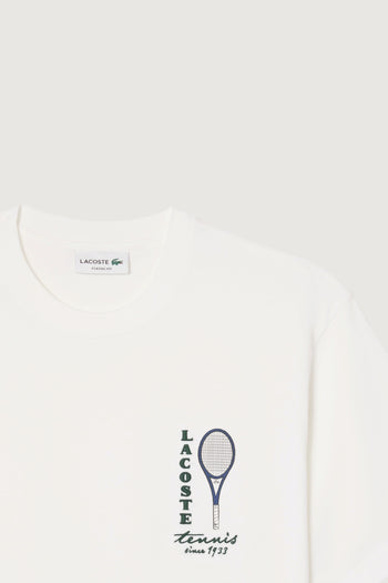 LACOSTE-TH9991 001-T-shirt in jersey di cotone con stampa e ricamo