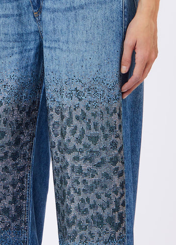 LIU JO BLUE DENIM-UF6166D0373 79112-PANT.STRAIGHT STYLISH REG.W.