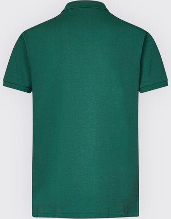 Quattro Stagioni slim-fit dark green piqué polo shirt with short sleeves and a ribbed collar.