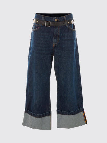 PINKO-107277A3HG PJB-CYNTIA TURN UP CROPPED BLUE DE