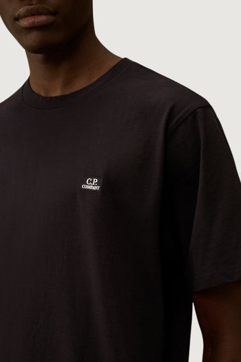 CP COMPANY-RCCMTS726A005100W 888-30/1 JERSEY SHORT SLEEVE LOGO PATCH T-SHIRT