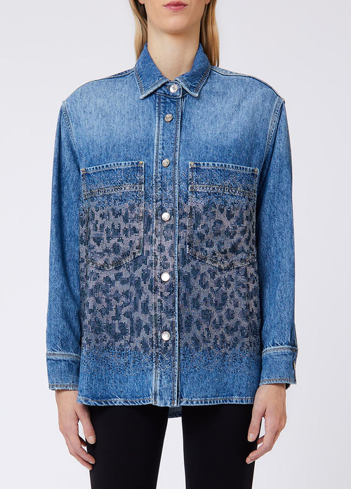 LIU JO BLUE DENIM-UF6197D0373 79112-CAMICIA STYLISH M/L