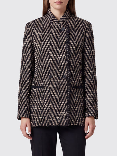FORTE_FORTE-15015 NERO-over-jacket jaquard chevron