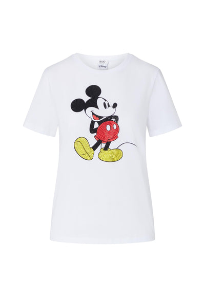 LIU JO WHITE-WF6441JS904 L9548-ECS T-SHIRT SLIM FIT M/C