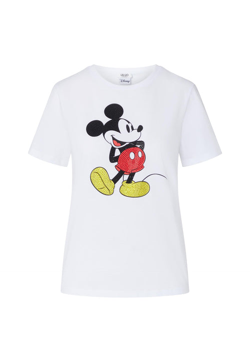 LIU JO WHITE-WF6441JS904 L9548-ECS T-SHIRT SLIM FIT M/C