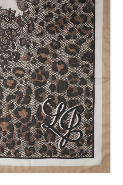 LIUJO ACCESSORI-2F6073T2745 00070-ECS FOULARD LEOPARD LACE 120X1