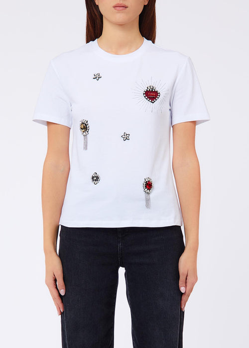 LIU JO WHITE-WF6324J0088 L9437-ECS T-SHIRT REGULAR FIT