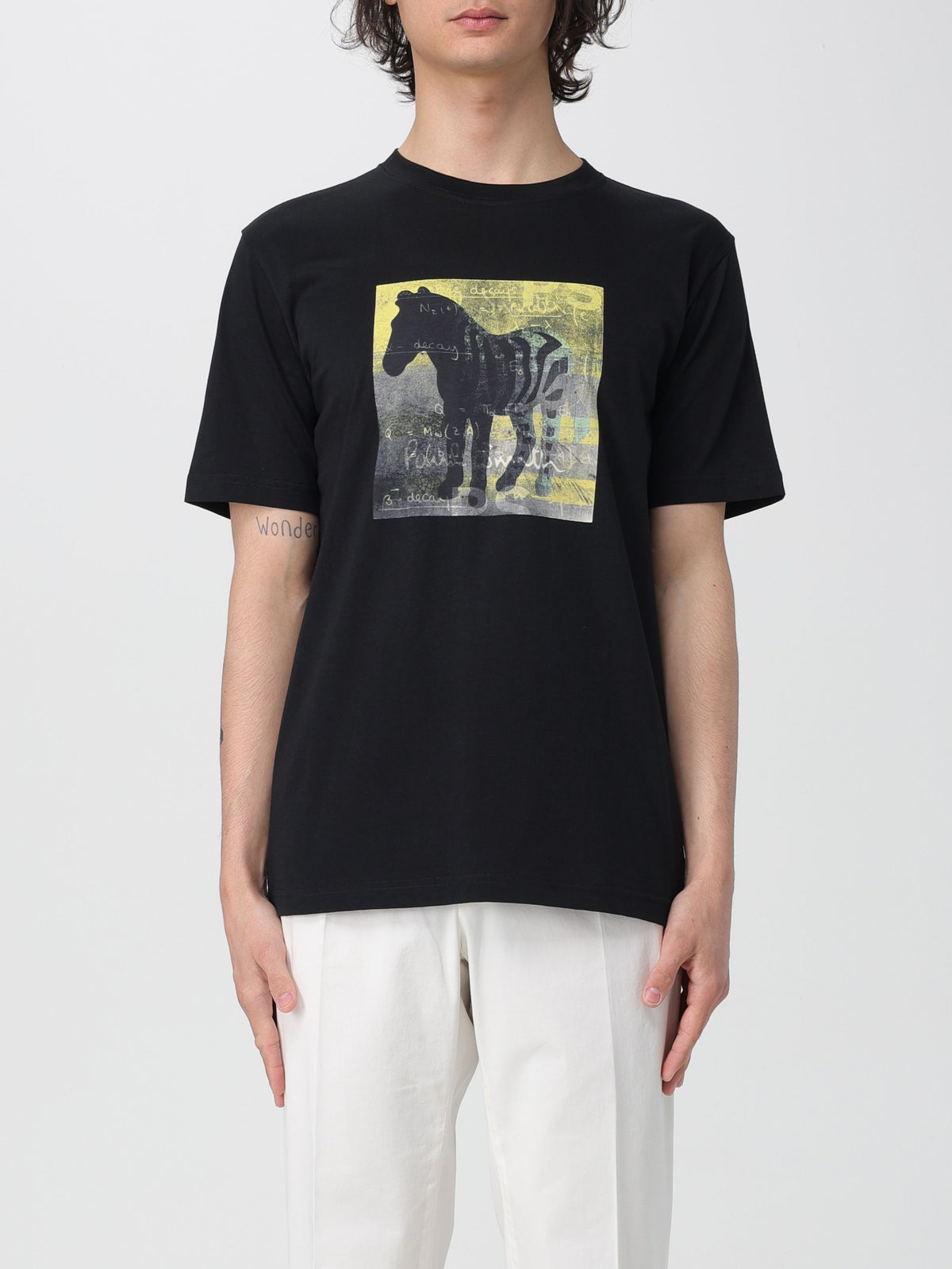 Men's regular fit zebra square t-shirt - L