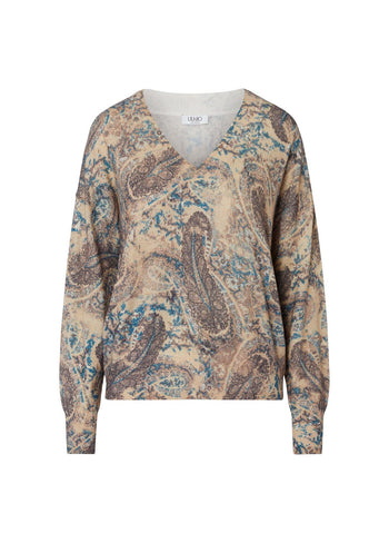 LIU JO WHITE-WF6311MA52S L9303-MAGLIA CHIUSA M/L STAMPATA