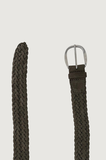 ORCIANI-U08318SUP FANGO -CINTURA INTRECCIATA SUEDE PLOT 3.5CM 