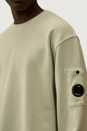 Cotton diagonal fleece crewneck lens sweatshirt - 4