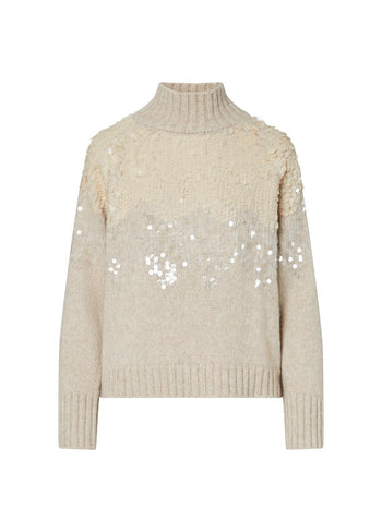 LIU JO COLLECTION-CF6258MA63S X0814-MAGLIA CHIUSA M/L RICAMO PAILL