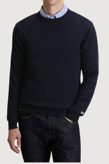WOOLRICH-CFWOKN0331MRUF0787 3989-LOGO COTTON CREWNECK 