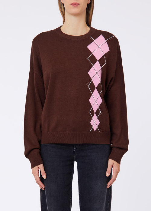 LIU JO WHITE-WF6231MA16R L9206-MAGLIA CHIUSA M/L INTARSIO