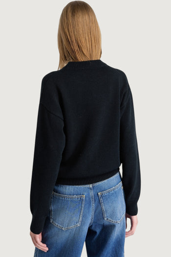 Pullover cropped con logo lurex - 2