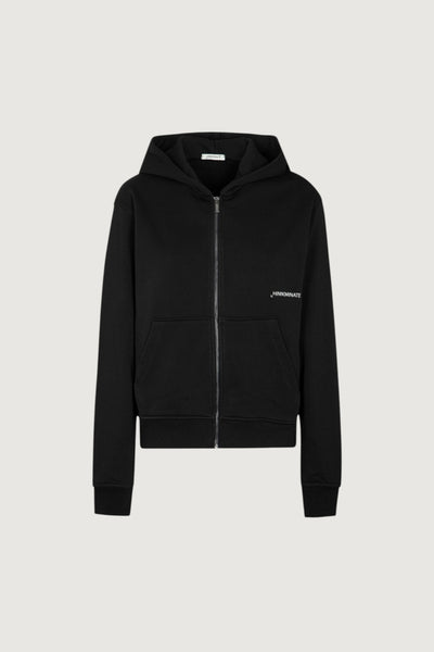 Felpa basica con zip e cappuccio