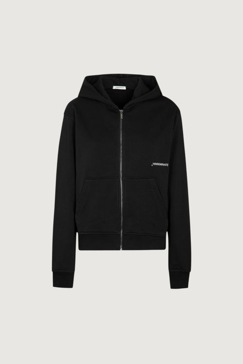 Felpa basica con zip e cappuccio