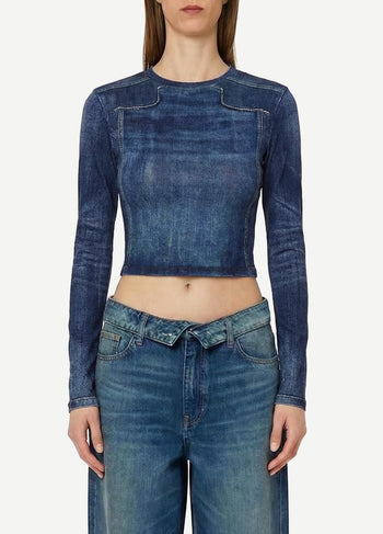LIU JO BLUE DENIM-UF6515J1624 L9681-T-SHIRT MODA M/L