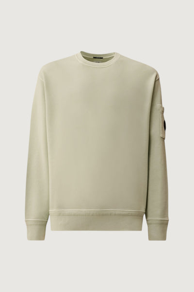 Cotton diagonal fleece crewneck lens sweatshirt