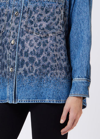 LIU JO BLUE DENIM-UF6197D0373 79112-CAMICIA STYLISH M/L