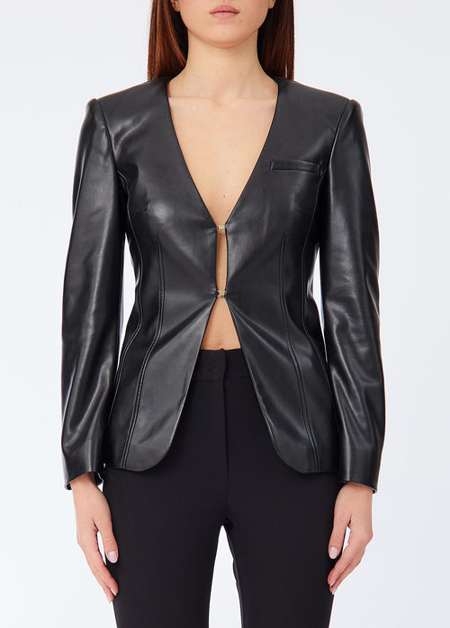 LIU JO COLLECTION-CF6143E0624 22222-GIACCA IN ECOPELLE FITTATA