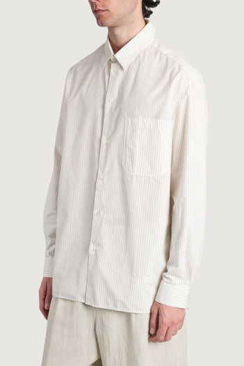 MAISON KITSUNE'-QM00430WC5096 0492-STRIPED OVERSIZE SHIRT