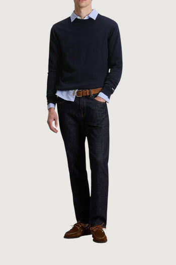 WOOLRICH-CFWOKN0331MRUF0787 3989-LOGO COTTON CREWNECK 