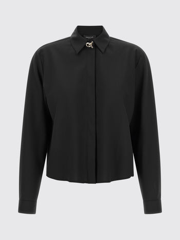 FABIANA FILIPPI-CAD216F312D620 5146-CAMICIA BOXY IN FRESCOLANA CON BOTTONI NODO