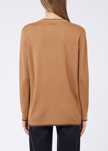 LIU JO WHITE-WF6083MS49I 81020-ECS MAGLIA APERTA BASIC FIT