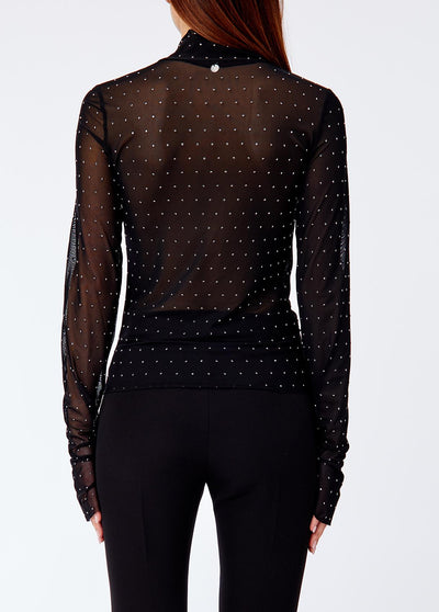 LIU JO COLLECTION-CF6213J4966 Q9822-TSHIRT MODA M/L ALLOVER STRASS