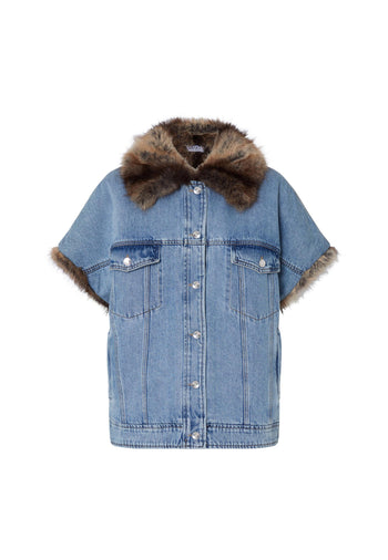 LIU JO BLUE DENIM-UF6154D0347 79093-GILET DENIM LUXURY