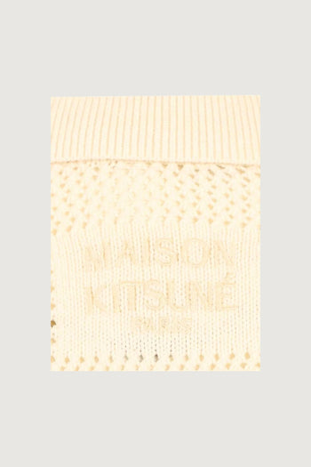 MAISON KITSUNE'-QM00505KT1197 0383-OPEN KNIT SHORT SLEEVE CARDIGAN
